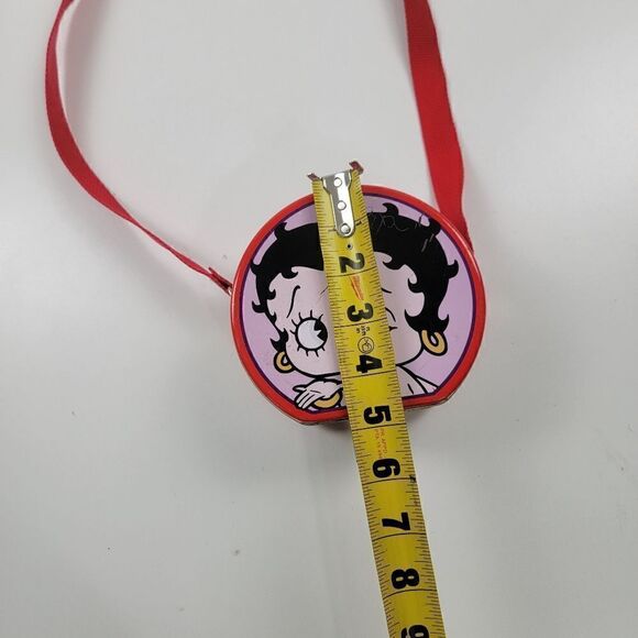 Vintage 90s Betty Boop Metal Tin Purse with Red Strap lunch box Crossbody - Picture 8 of 13
